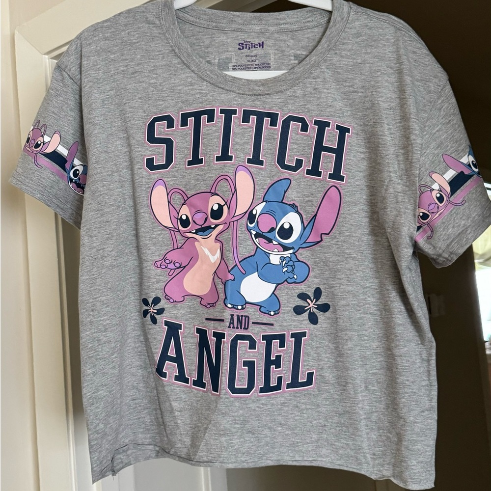 Stitch and Angel Cropped T-shirt